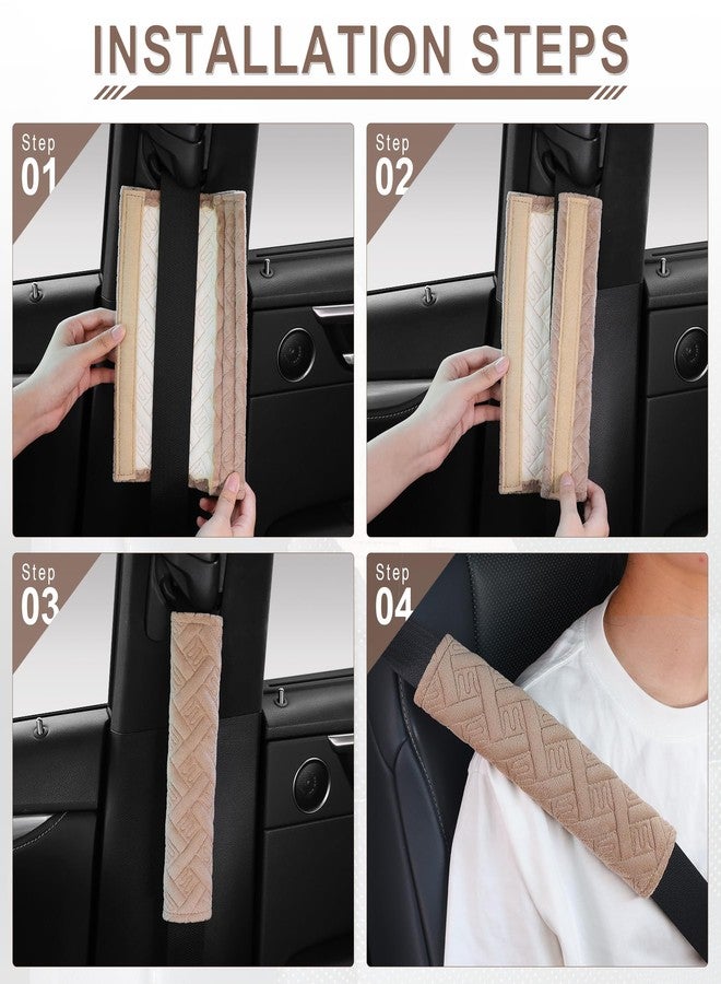 JUSTTOP 2-Pack Universal Car Seat Belt Pads Cover for A More Comfortable Driving, Seat Belt Shoulder Strap Covers Harness Pad for Car Interior Accessories(Khaki) - Image 5